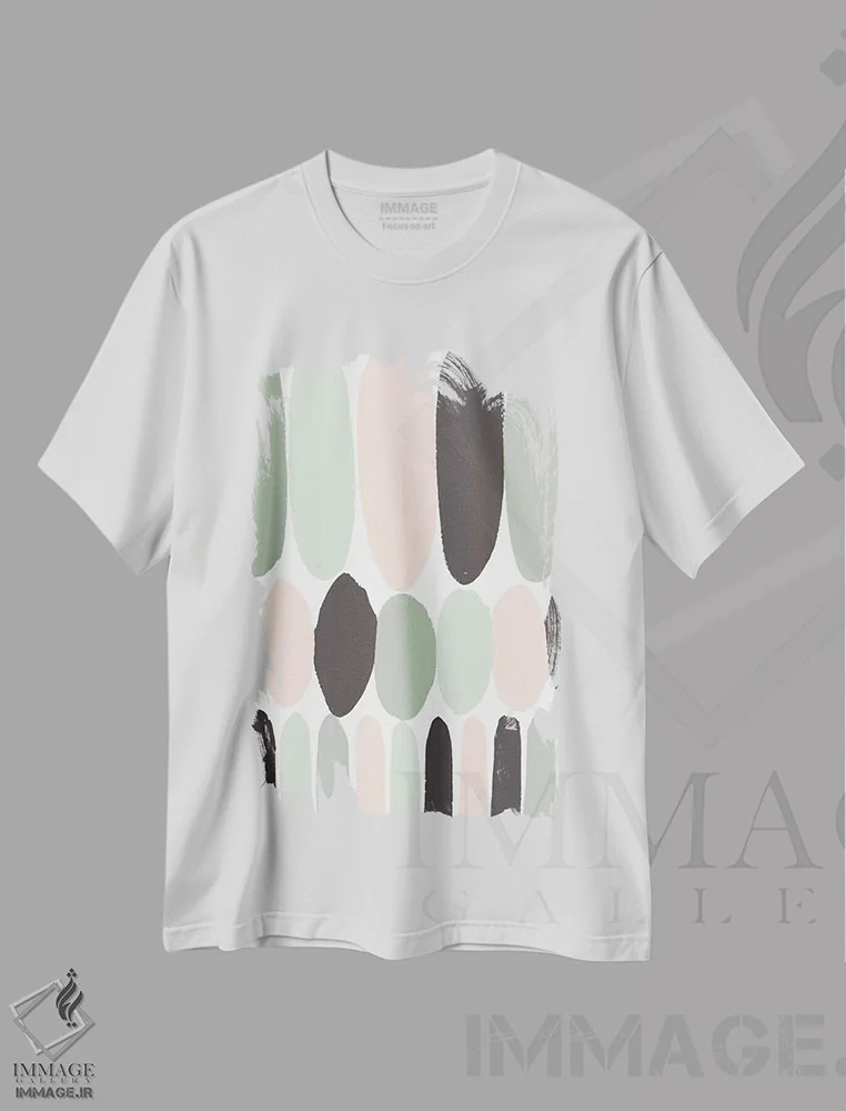 تیشرت سفید طرح دار "الگوی پاستلی" اثر لِینی لورث | immage.ir