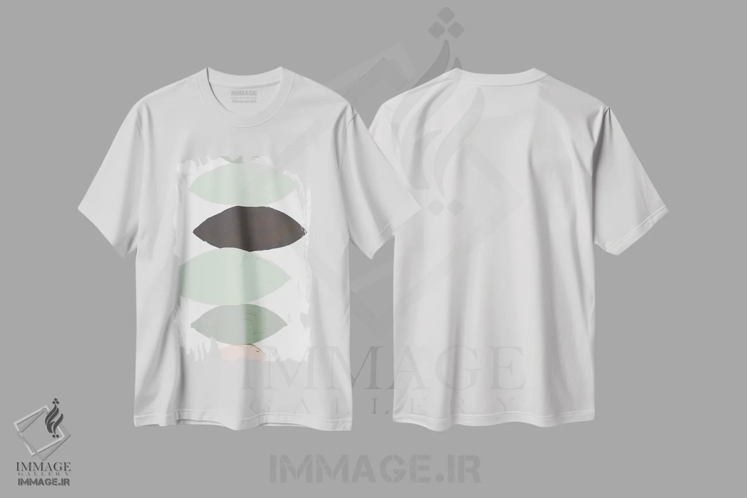 تیشرت سفید طرح دار "سنگریزه های پاستلی" اثر لِینی لورث | فروشگاه ایماژ