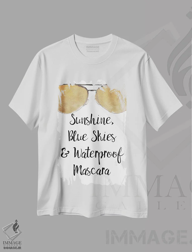 تیشرت سفید طرح دار "ریمل ضدآب"، تزئینی اثر لِینی لورث | فروشگاه ایماژ