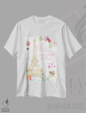 تیشرت سفید طرح دار "دوچرخه سواری در پاریس"، دکور معاصر اثر لِینی لورث | immage.ir