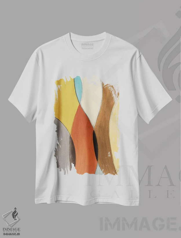 تیشرت سفید طرح دار "تلفیق تابستانی I" اثر لِینی لورث | فروشگاه ایماژ