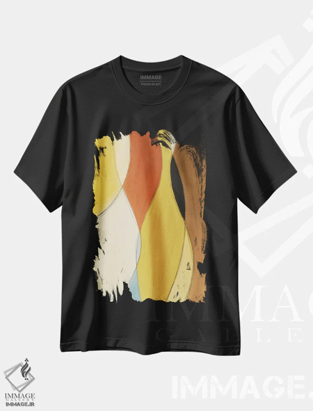 تیشرت مشکی طرح دار "تلفیق تابستانی II" اثر لِینی لورث | فروشگاه ایماژ