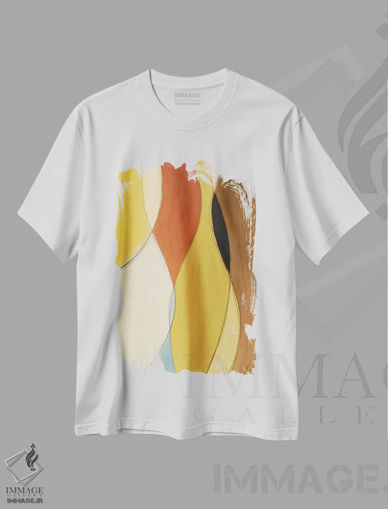 تیشرت سفید طرح دار "تلفیق تابستانی II" اثر لِینی لورث | immage.ir