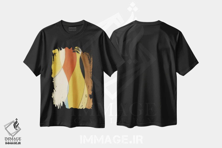 تیشرت مشکی طرح دار "تلفیق تابستانی II" اثر لِینی لورث | فروشگاه ایماژ