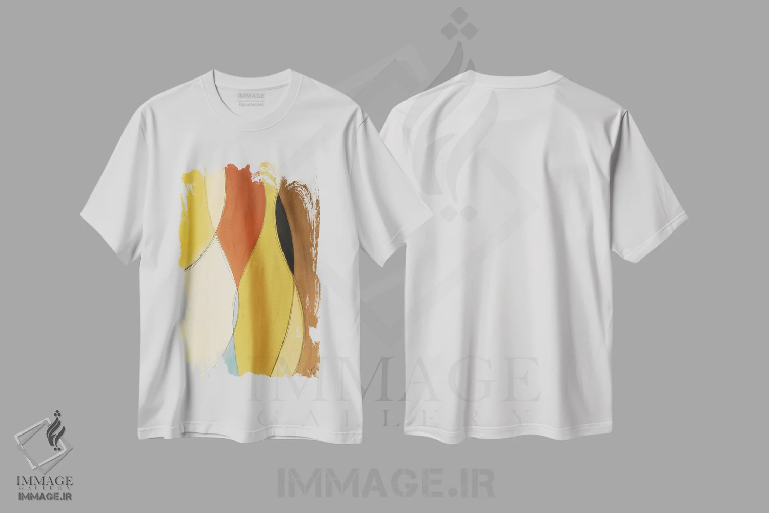 تیشرت سفید طرح دار "تلفیق تابستانی II" اثر لِینی لورث | immage.ir