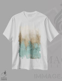 تیشرت سفید طرح دار "عبور از درختان طلایی انتزاعی II" اثر لِینی لورث | immage.ir