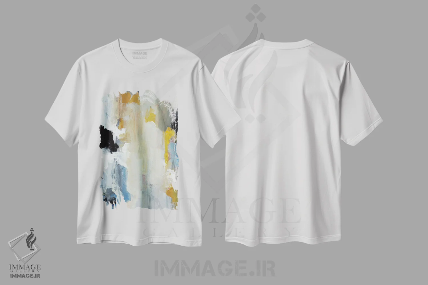 تیشرت سفید طرح دار "نمی توانم جلوی تعجبم را بگیرم I" اثر لِینی لورث | فروشگاه ایماژ