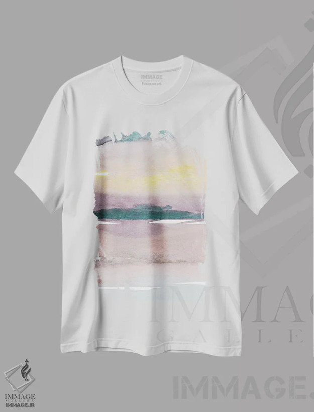 تیشرت سفید طرح دار "آسمان پشمک" اثر لِینی لورث | فروشگاه ایماژ