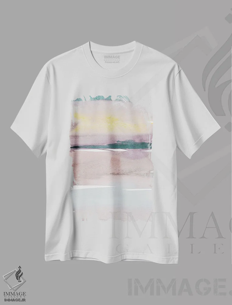 تیشرت سفید طرح دار "آسمان پشمک" اثر لِینی لورث | immage.ir