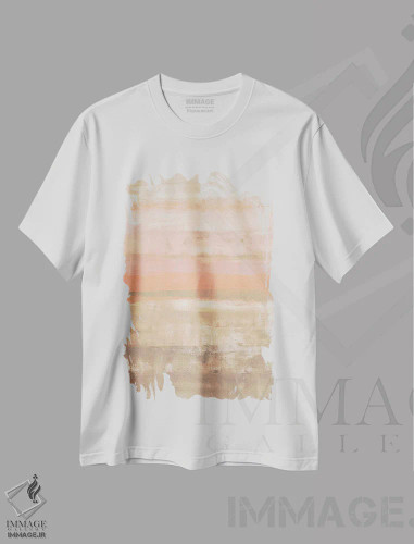 تیشرت سفید طرح دار "قبل از غروب شب" اثر لِینی لورث | فروشگاه ایماژ