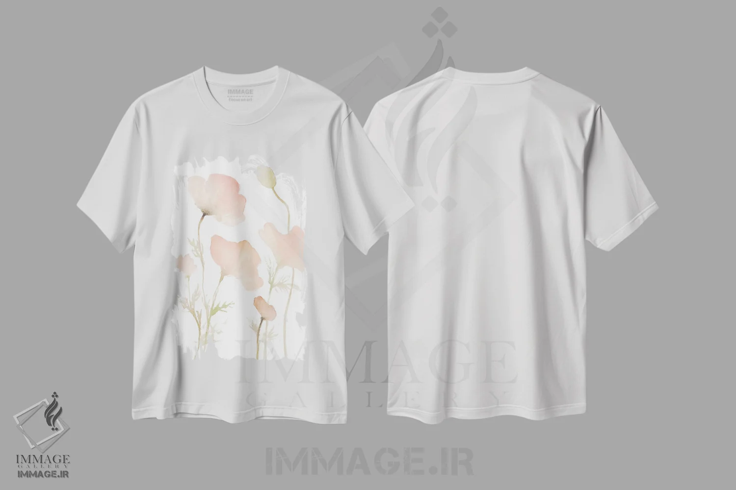 تیشرت سفید طرح دار "کاکتوس های اوایل تابستان I"، آبستره اثر لِینی لورث | فروشگاه ایماژ