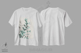 تیشرت سفید طرح دار "برگ های سبز تونال I"، دکور بوهمی اثر لِینی لورث | immage.ir