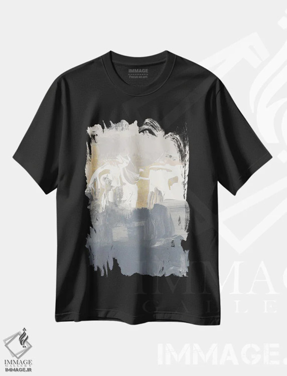 تیشرت مشکی طرح دار "اشتیاق خاموش II" اثر لِینی لورث | فروشگاه ایماژ