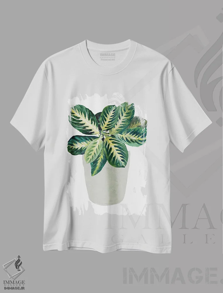 تیشرت سفید طرح دار "گیاه دعا II"، دکور بوهمی اثر لِینی لورث | immage.ir