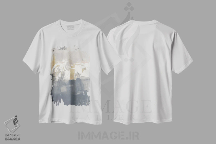 تیشرت سفید طرح دار "اشتیاق خاموش II" اثر لِینی لورث | immage.ir