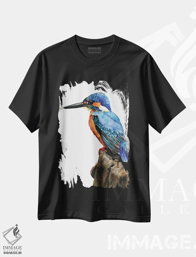 تیشرت مشکی طرح دار "کتک"، هنر فاخر معاصر اثر لیزا لنون | immage.ir