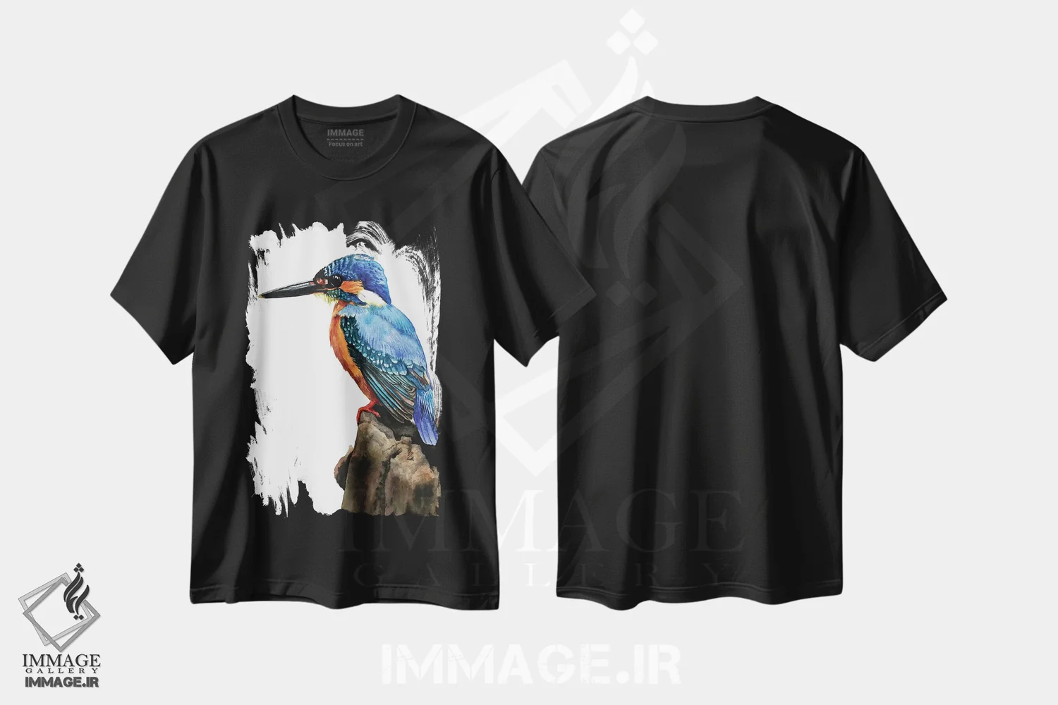 تیشرت مشکی طرح دار "کتک"، هنر فاخر معاصر اثر لیزا لنون | immage.ir