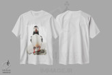 تیشرت سفید طرح دار "پافین"، هنر فاخر معاصر اثر لیزا لنون | immage.ir