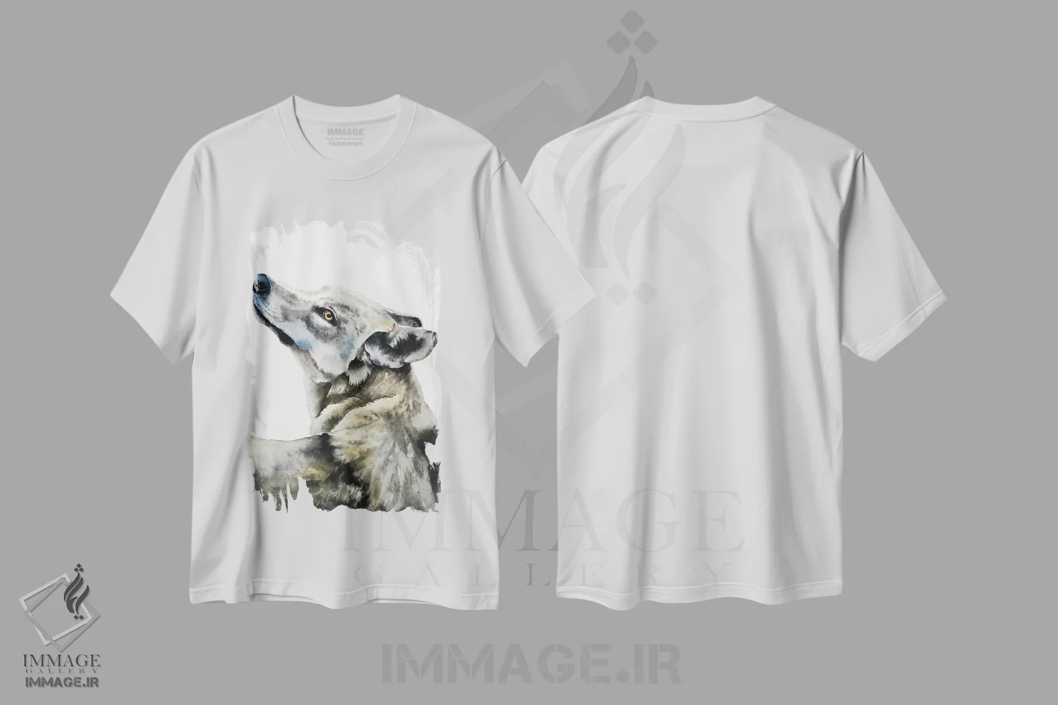 تیشرت سفید طرح دار "گرگ"، هنر فاخر معاصر اثر لیزا لنون | immage.ir