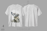 تیشرت سفید طرح دار "گرگ"، هنر فاخر معاصر اثر لیزا لنون | immage.ir