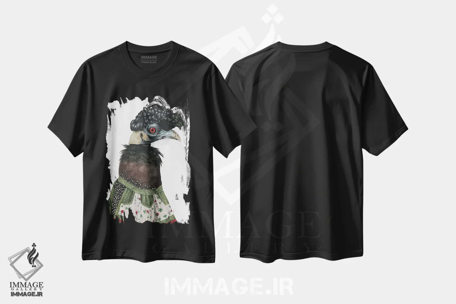 تیشرت مشکی طرح دار "هیلدا"، هنر فاخر معاصر اثر لیزا لنون | فروشگاه ایماژ