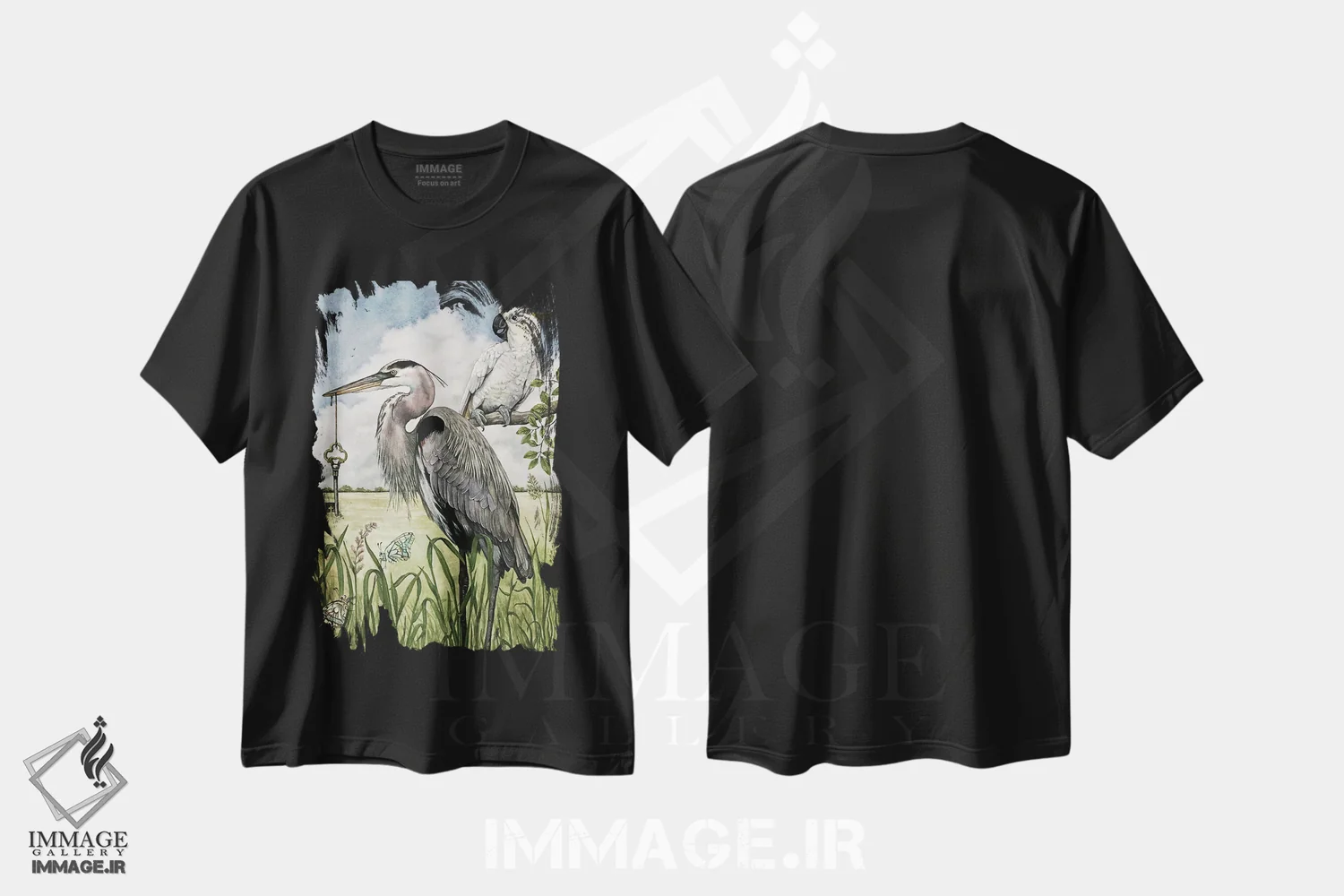 تیشرت مشکی طرح دار "بازگرداندن کلید"، هنر فاخر معاصر اثر لیزا لنون | immage.ir