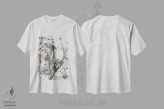 تیشرت سفید طرح دار "کلاغ سفید"، هنر فاخر معاصر اثر لیزا لنون | immage.ir