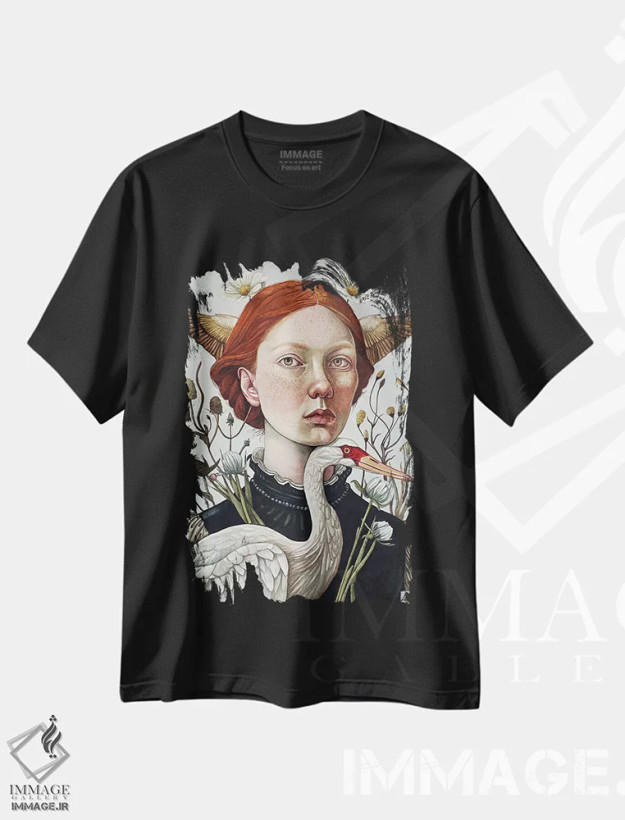 تیشرت مشکی طرح دار "شارلوت"، دکور معاصر اثر لیزا لنون | فروشگاه ایماژ