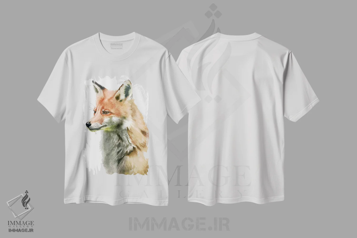 تیشرت سفید طرح دار "روباه"، هنر فاخر معاصر اثر لیزا لنون | فروشگاه ایماژ