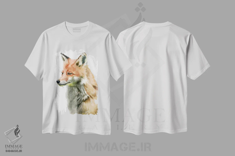 تیشرت سفید طرح دار "روباه"، هنر فاخر معاصر اثر لیزا لنون | فروشگاه ایماژ