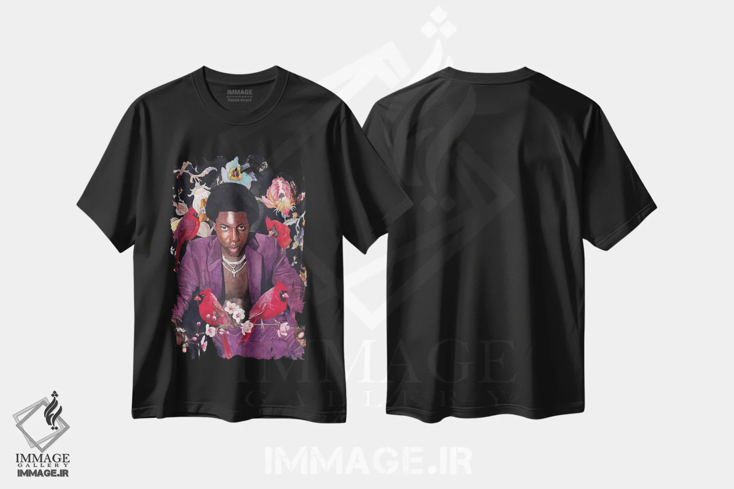 تیشرت مشکی طرح دار "مهربانی"، هنر آمریکایی آفریقایی تبار اثر لیزا لنون | immage.ir