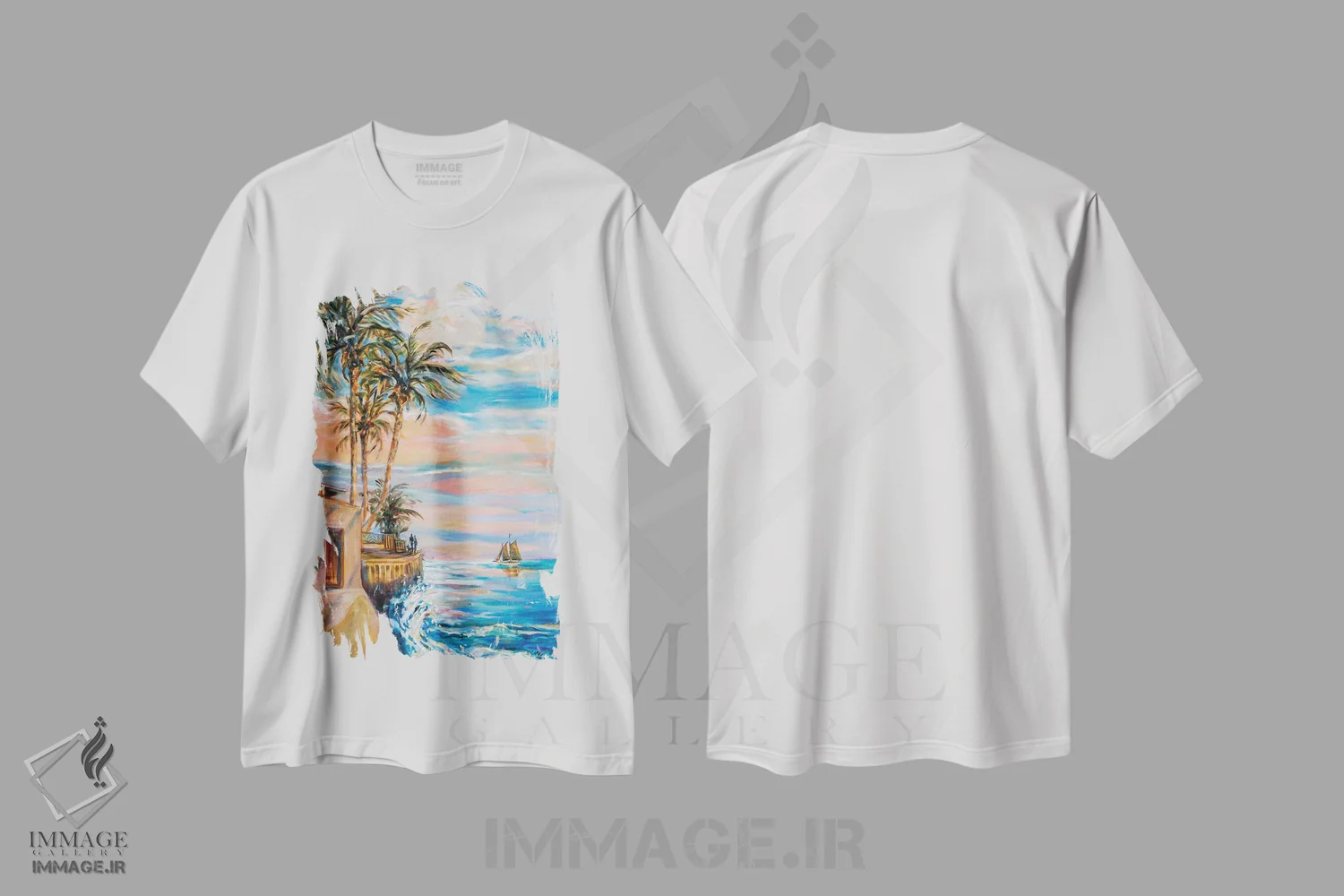 تیشرت سفید طرح دار "رویاهای نوک جنوبی"، دکور ساحلی اثر لیندا اولسن | فروشگاه ایماژ
