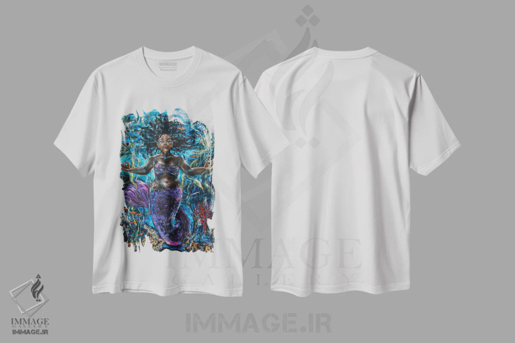 تیشرت سفید طرح دار "مدیتیشن"، هنر آمریکایی آفریقایی تبار اثر لیندا اولسن | فروشگاه ایماژ