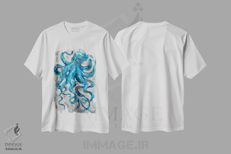 تیشرت سفید طرح دار "هوشیار"، دکور ساحلی اثر لیندا اولسن | فروشگاه ایماژ