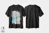 تیشرت مشکی طرح دار "در امتداد ساحل"، هنر فاخر معاصر اثر لیندا اولسن | فروشگاه ایماژ