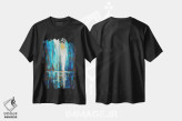 تیشرت مشکی طرح دار "آبشار"، آبستره اثر لیندا اولسن | immage.ir