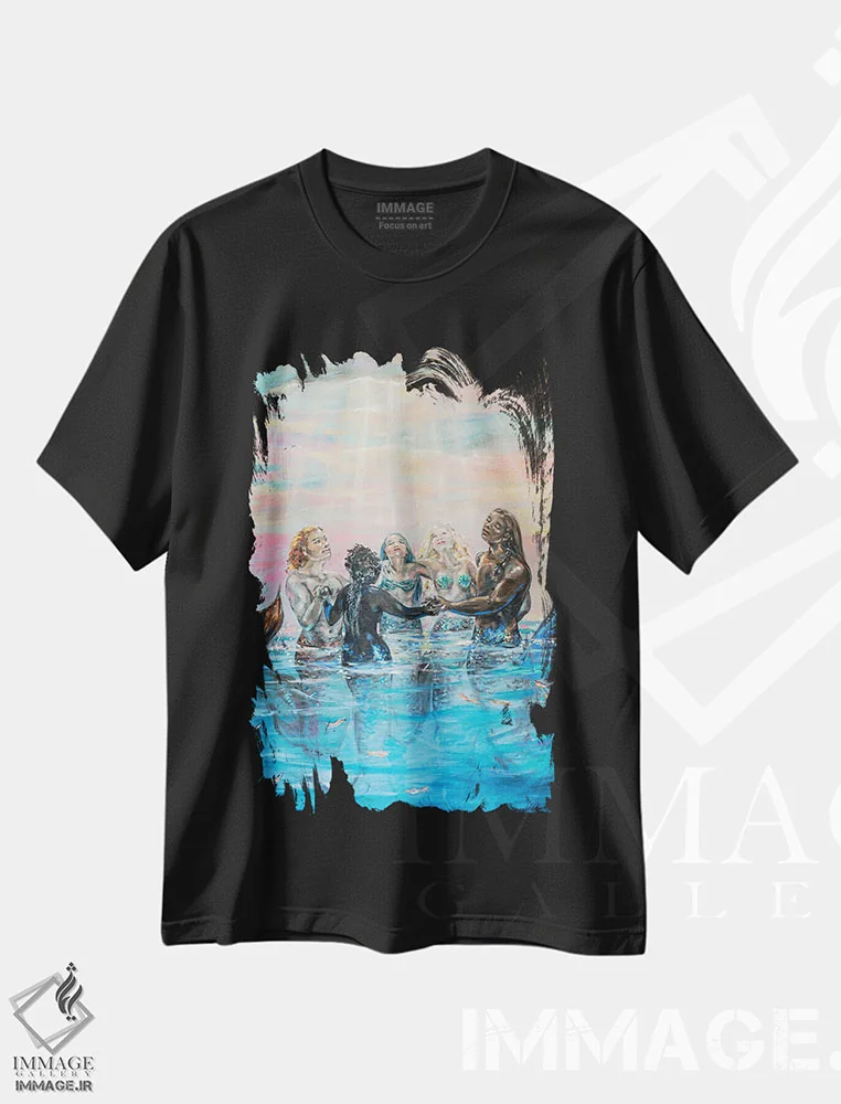 تیشرت مشکی طرح دار "شفابخش"، هنر فاخر معاصر اثر لیندا اولسن | immage.ir