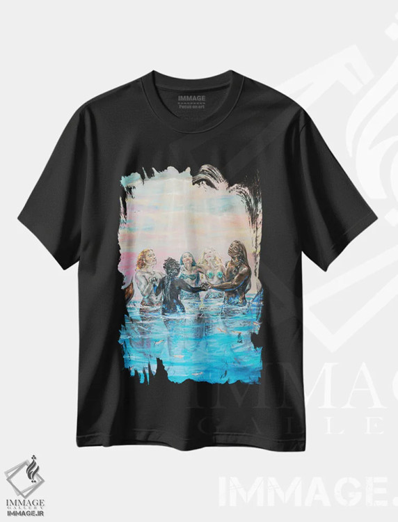 تیشرت مشکی طرح دار "شفابخش"، هنر فاخر معاصر اثر لیندا اولسن | immage.ir