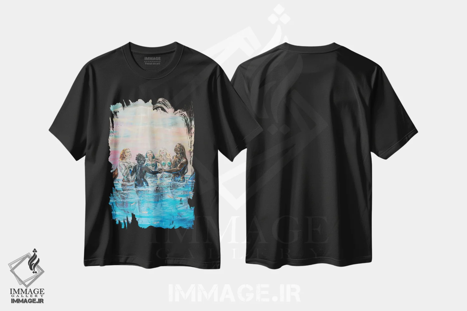 تیشرت مشکی طرح دار "شفابخش"، هنر فاخر معاصر اثر لیندا اولسن | immage.ir