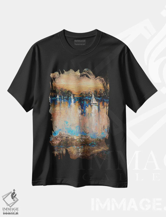 تیشرت مشکی طرح دار پایان مسابقه، آبستره اثر لیندا اولسن | immage.ir