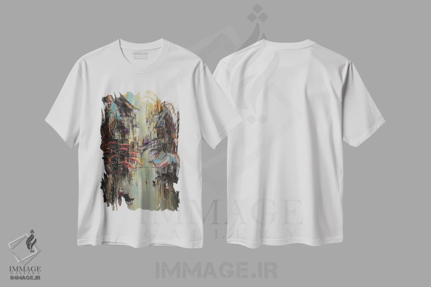 تیشرت سفید طرح دار کوچه کوچک، دکور معاصر اثر له نگوک کوآن | immage.ir