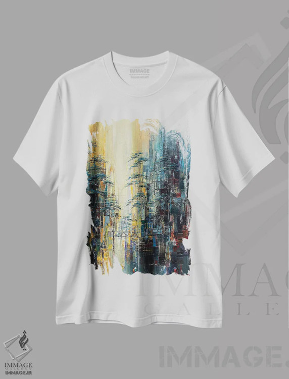 تیشرت سفید طرح دار "خیابان من" اثر له نگوک کوآن | immage.ir
