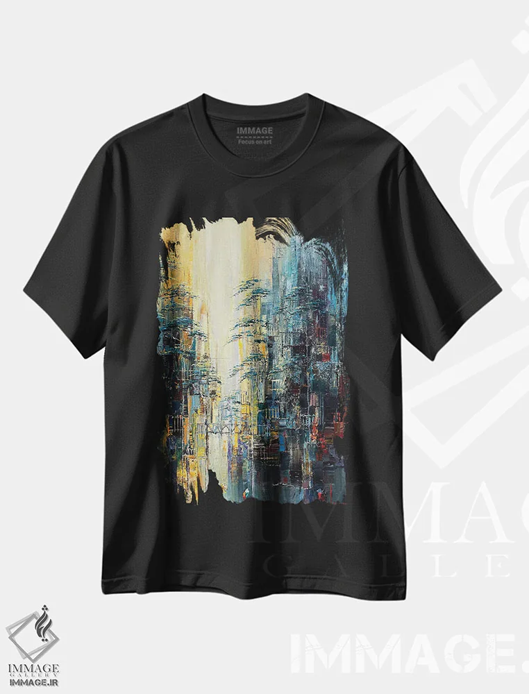 تیشرت مشکی طرح دار "خیابان من" اثر له نگوک کوآن | فروشگاه ایماژ