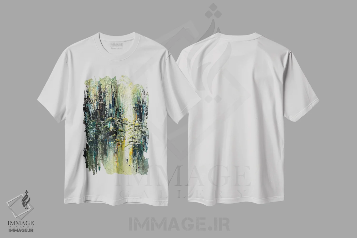 تیشرت سفید طرح دار شبنم صبحگاهی پاییز ۱، دکور معاصر اثر له نگوک کوآن | immage.ir