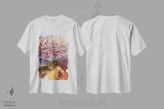 تیشرت سفید طرح دار "آفتاب بهاری"، دکور معاصر اثر له نگوک کوآن | immage.ir