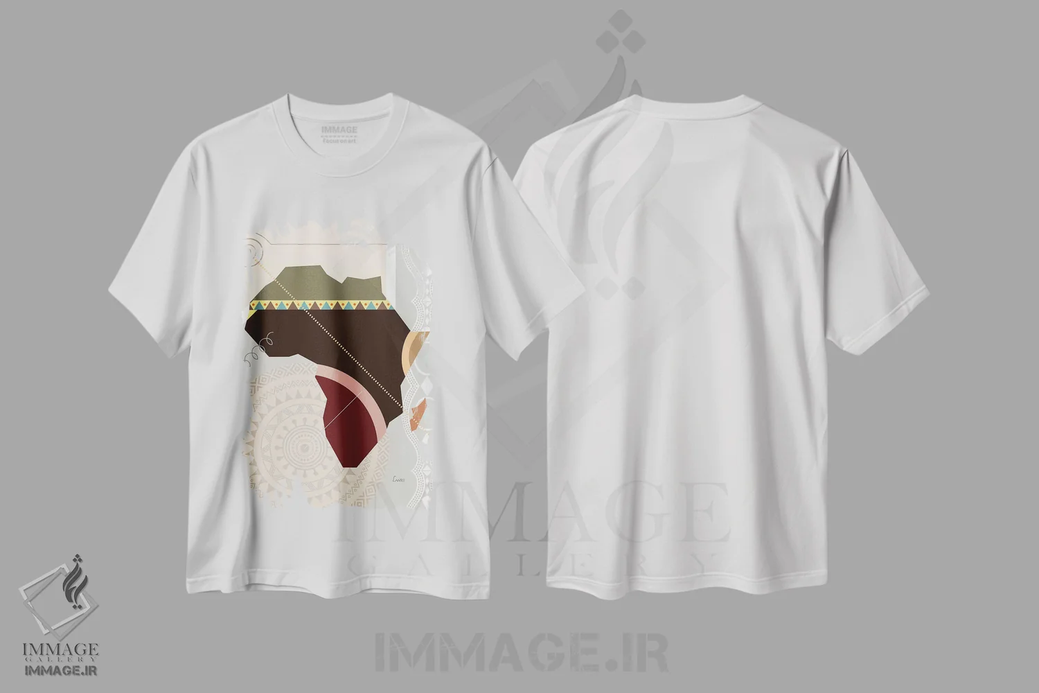 تیشرت سفید طرح دار "آفروویل"، دکور آفریقایی اثر لانره استودیو | immage.ir