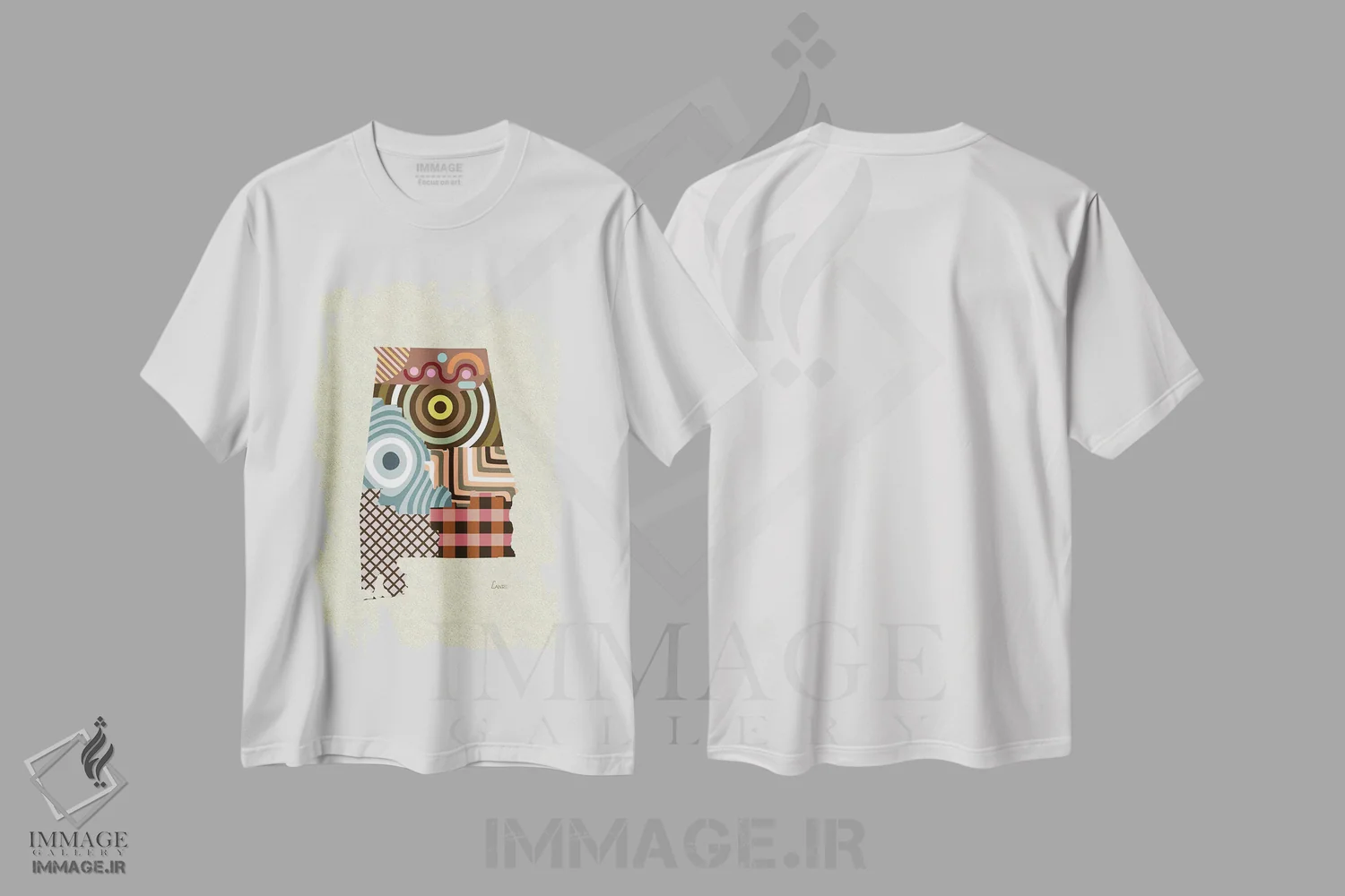 تیشرت سفید طرح دار "ایالت آلاباما"، تزئینی اثر لانره استودیو | فروشگاه ایماژ