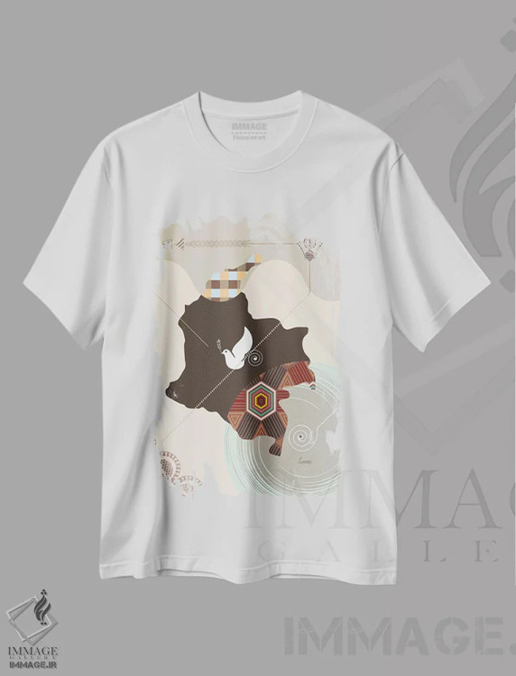 تیشرت سفید طرح دار "کلمبیا"، تزئینی اثر لانره استودیو | immage.ir