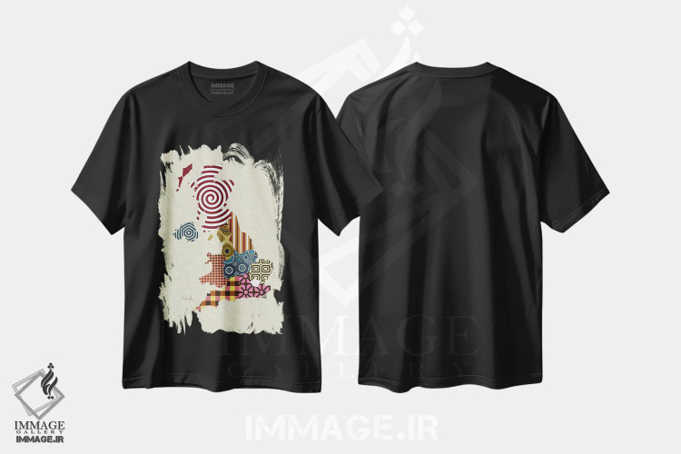 تیشرت مشکی طرح دار "بریتانیا"، تزئینی اثر لانره استودیو | immage.ir