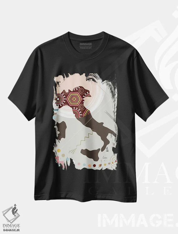تیشرت مشکی طرح دار "ایتالیا به سبک هنری"، تزئینی اثر لانره استودیو | immage.ir
